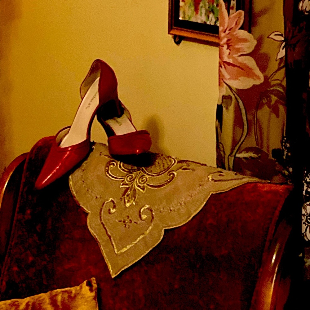 Brand new not too high heels, red